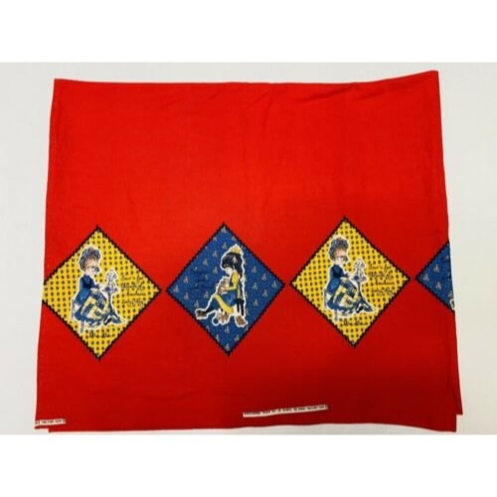Holly Hobbie Fabric "Petticoats & Pantaloons" Manes Organization 43" X 50" Red